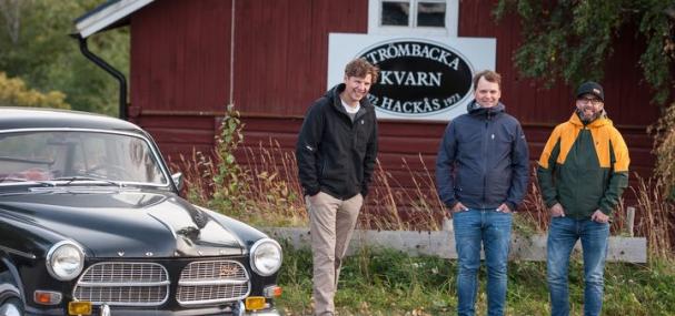Strömbacka Kvarns nya ägare. Från vänster: Pär Ivarsson, Jimmy Segersten, Johan Eliasson.