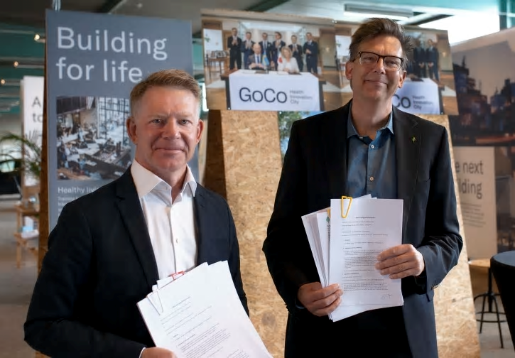 Peder Wahlgren, CEO GoCo Development och Christian Schwartz, vd Mölndal Energi.