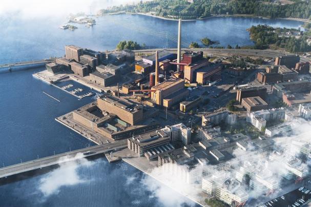 Datacentraler som värmekällor kan placeras i nedlagda kolkraftverk som det på Sundholmen i Helsingfors.