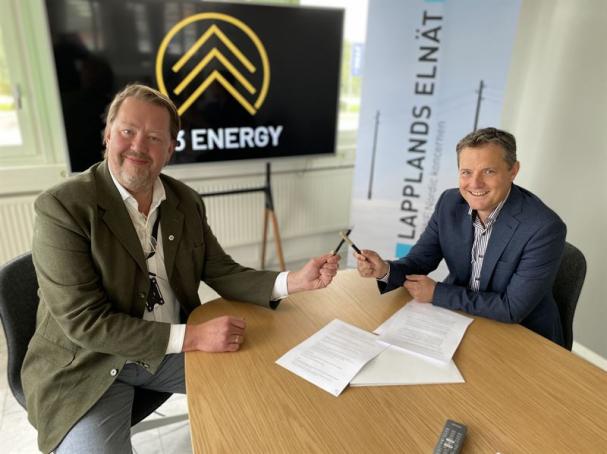 Pär Dunder, CEO W3 Energy, och Tomas &Ouml;lvebring, CEO Lapplands Elnät AB.