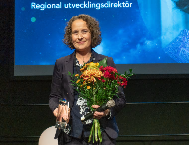 Anna Petterson, Regional utvecklingsdirektör på Region Västerbotten hyllades som exceptionell ledare under Nolia Ledarskap i Umeå 2019.
