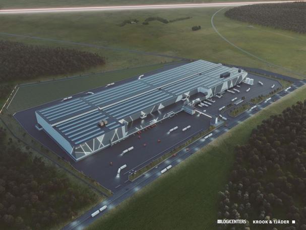 Visionsbild över Dagabs nya logistikcenter i Bålsta (bilden är en illustration).