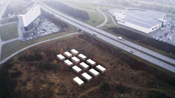 3D-animering av det planerade batterilagret i Uppsala.