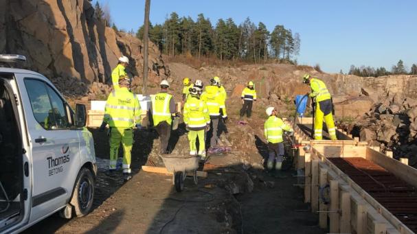 Thomas Betong levererar till Vattenfalls nya dammanläggning.