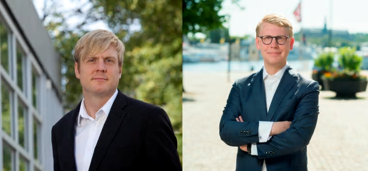 Tomas Eriksson (MP), miljö- och kollektivtrafikregionråd, och Kristoffer Tamsons (M) trafikregionråd och ordförande i SL.