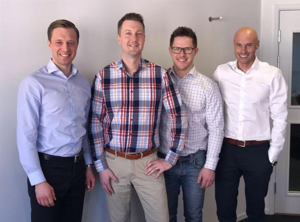 Gustaf Larsson Ernefelt, Simon Sandström, Marcus Hermansson och Johan Larsson.