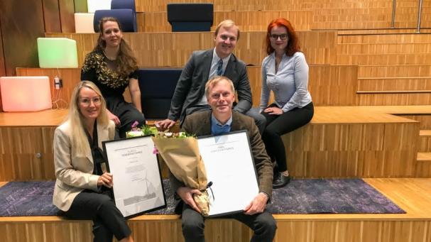 Pamela Lundin, Enercon, Carl Fredrik Jönsson, Carl F och Fredrik Andrén-Sandberg, RWE Renewables. Sandra Johanne Selander, ordförande Skånes vindkraftsakademi och Rosa &Ouml;zgen Sundin, verksamhetsledare Skånes vindkraftsakademi.