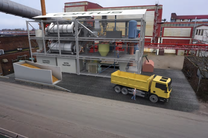 Modell - Modulär 6 MW WoodRoll vid Höganäs AB