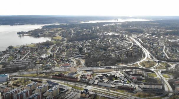 Flygbild över Karlskoga.Flygbild