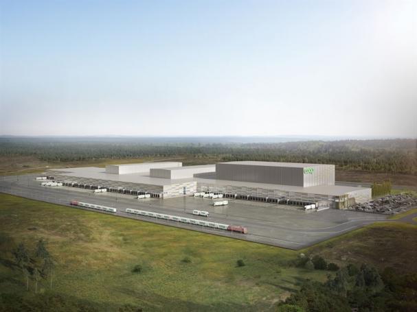 Coops nya automatiserade varuterminal i Eskilstuna kommer <span><span>ha en totalyta på 109 000 kvm och blir därmed en av Europas största helautomatiserade terminaler för livsmedel (bilden är en illutration).</span></span>