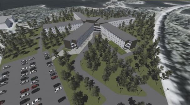 Forsmarks personalboende byggs av NCC. Uppvärmning av Malmberg. (Bild: NCC)