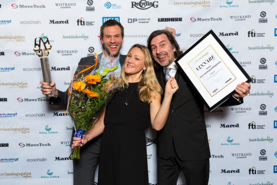 Från höger Mattias Gustafsson, Helena Liljestrand och Jonas Dahllöf, Stockholm Vatten och Avfall.